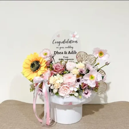 Bloom Box Akrilik Ucapan Wedding Fak Fak